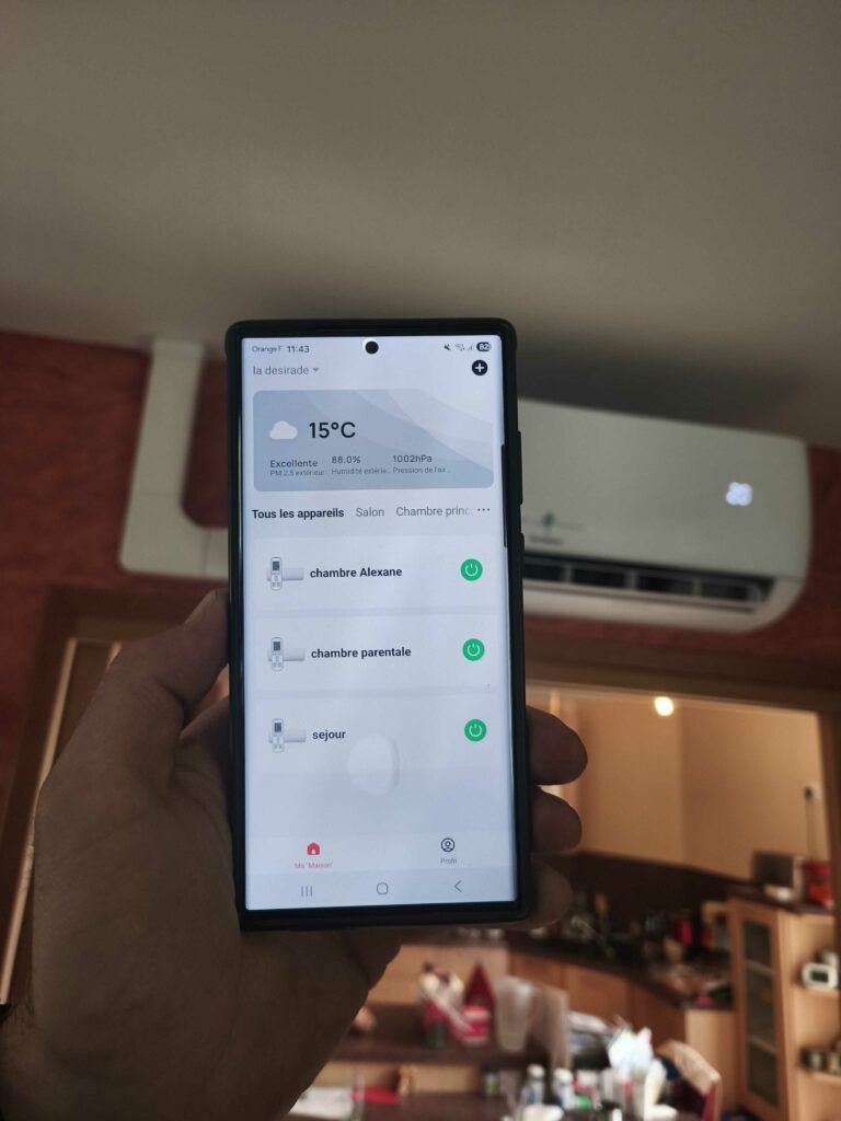 Climatisation à Valenciennes pilotée depuis un smartphone