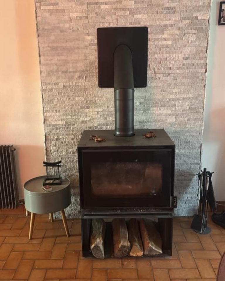 Poêle à bois rustique en acier